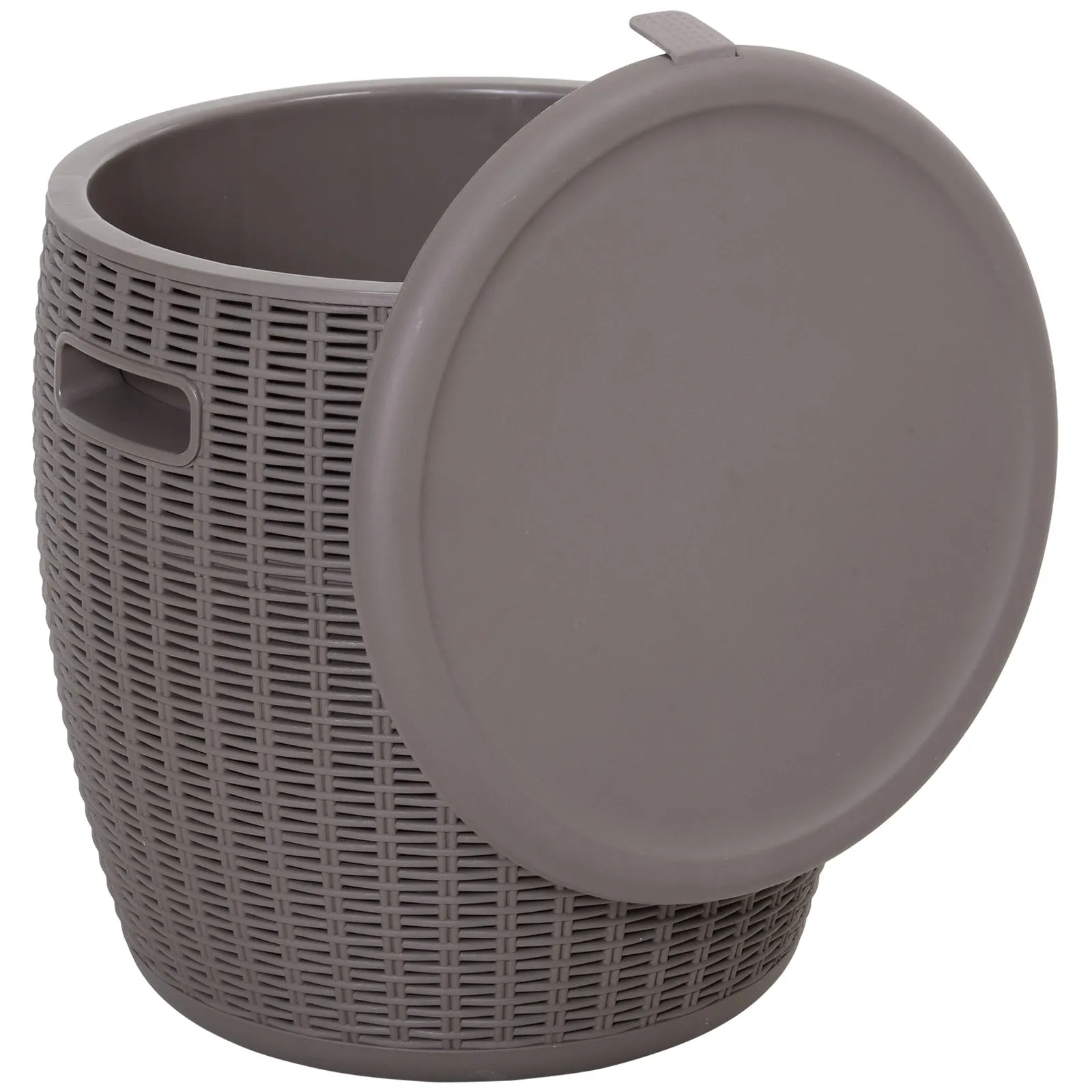45L Outdoor Rattan-Effect Lift-Top Ice Cooler Table Grey
