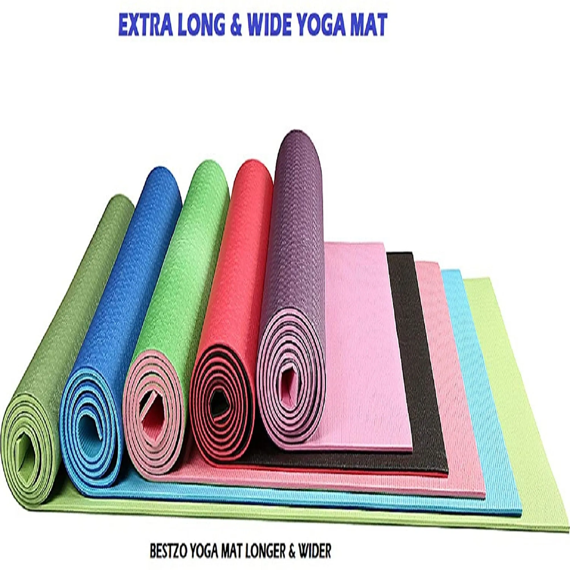 Bestzo HPE Yoga Mats-72"x 24" Extra Thick 1/4" Exercise and Workout Mat for Yoga Fitness, New Material HPE Exercise Mat ( Carrying Strap)