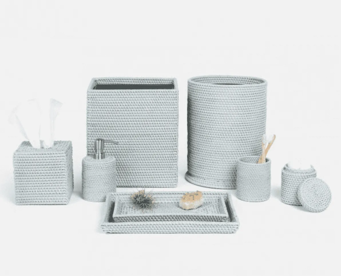 Dalton Bath Collection - Light Gray Rattan