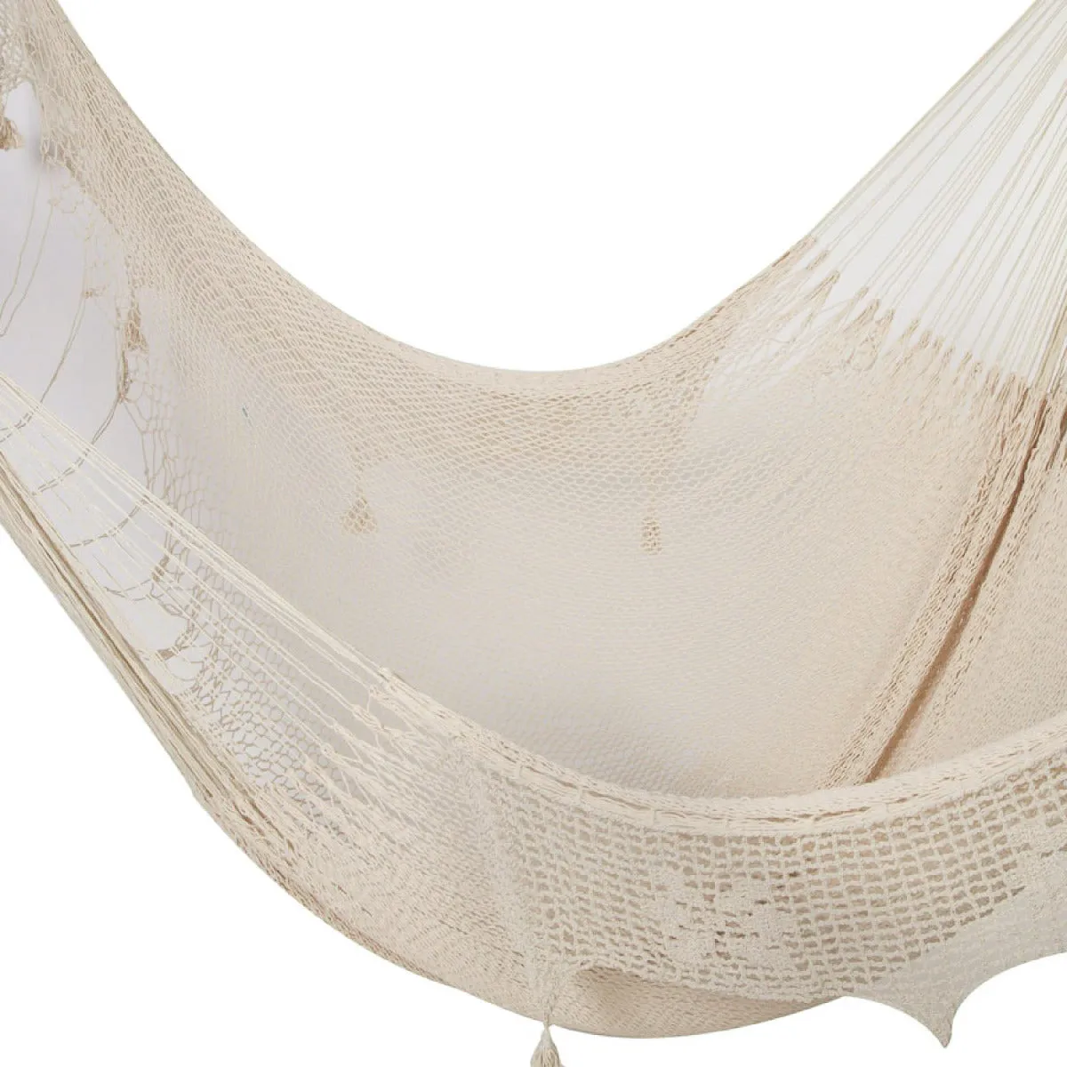 Deluxe Outdoor Cotton Mexican Hammock Queen Size - Cream Colour