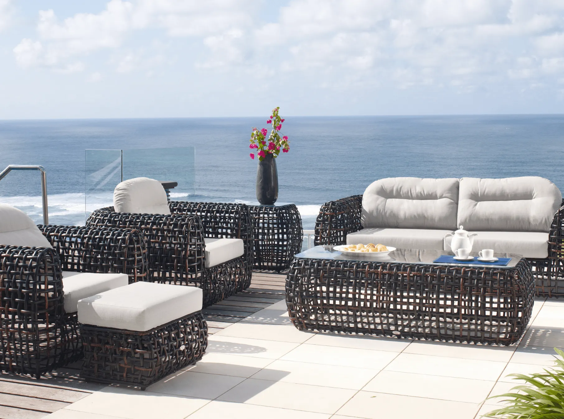 Dune Road Outdoor Ottoman With Cushion