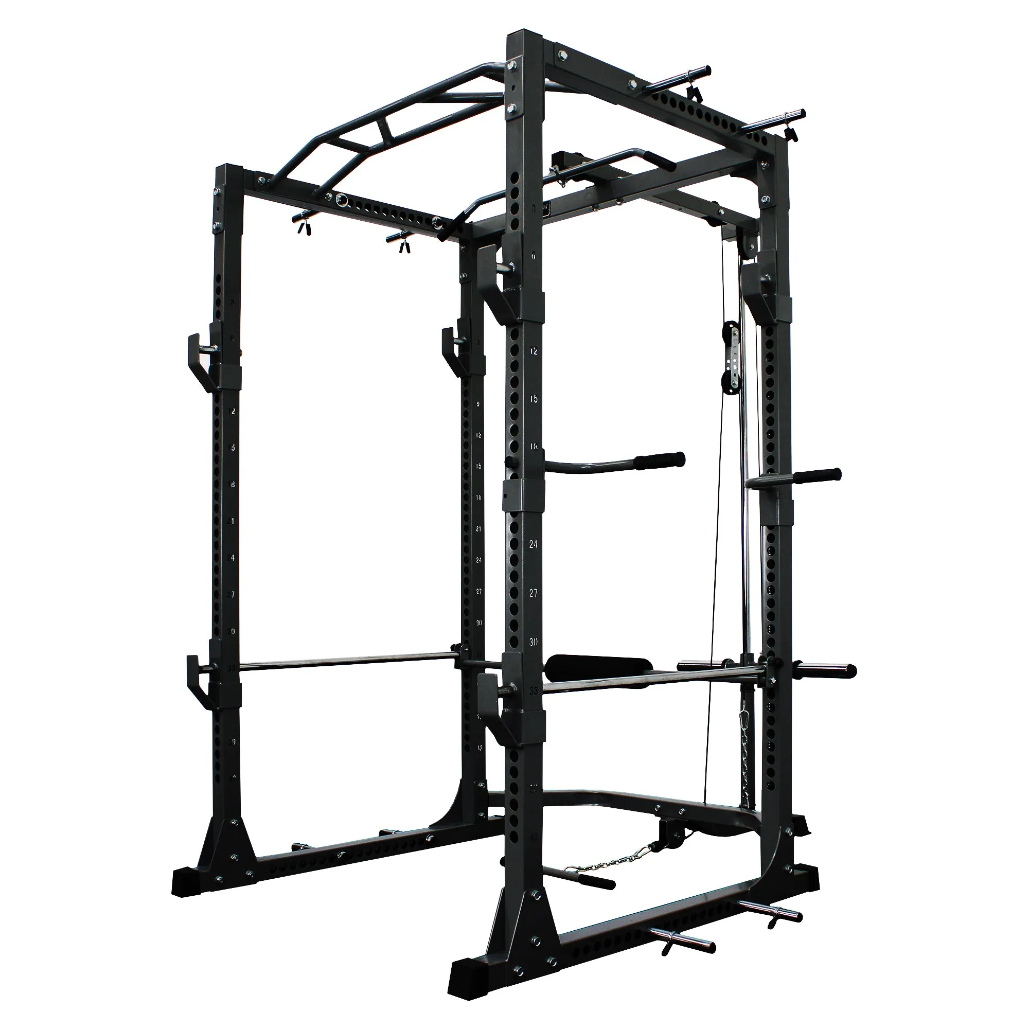 H-0076LP POWER CAGE WITH LAT PULL DOWN AND SEATED ROW