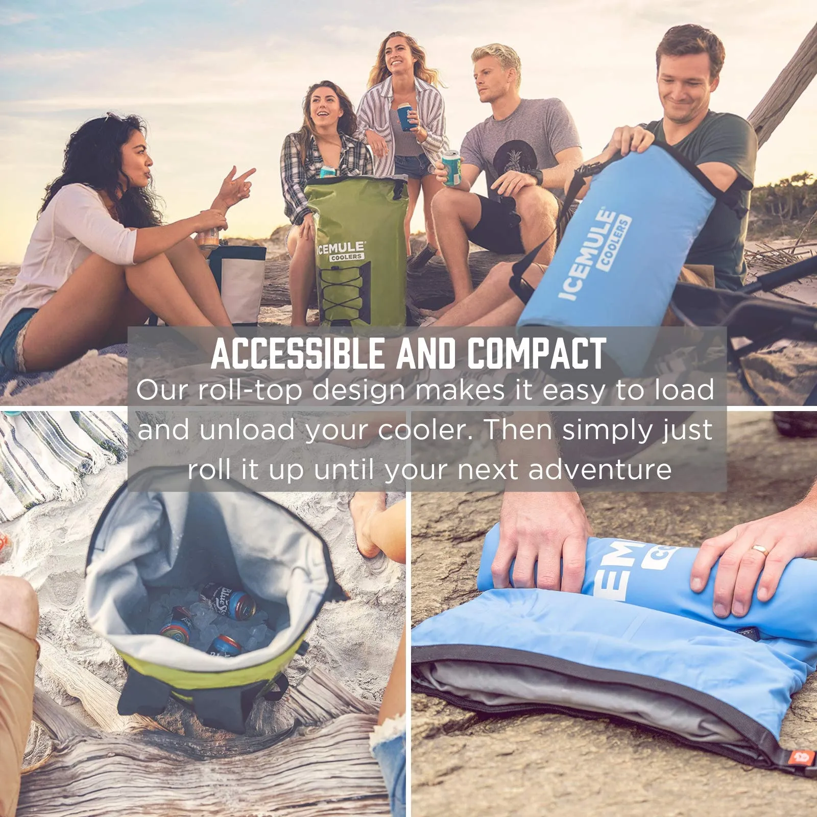 IceMule Classic Insulated Backpack Cooler Bag - Hands-Free, Collapsible, and Waterproof, This Portable Cooler is an Ideal Sling Backpack for Hiking, The Beach, Picnics and Camping-Small, Seafoam