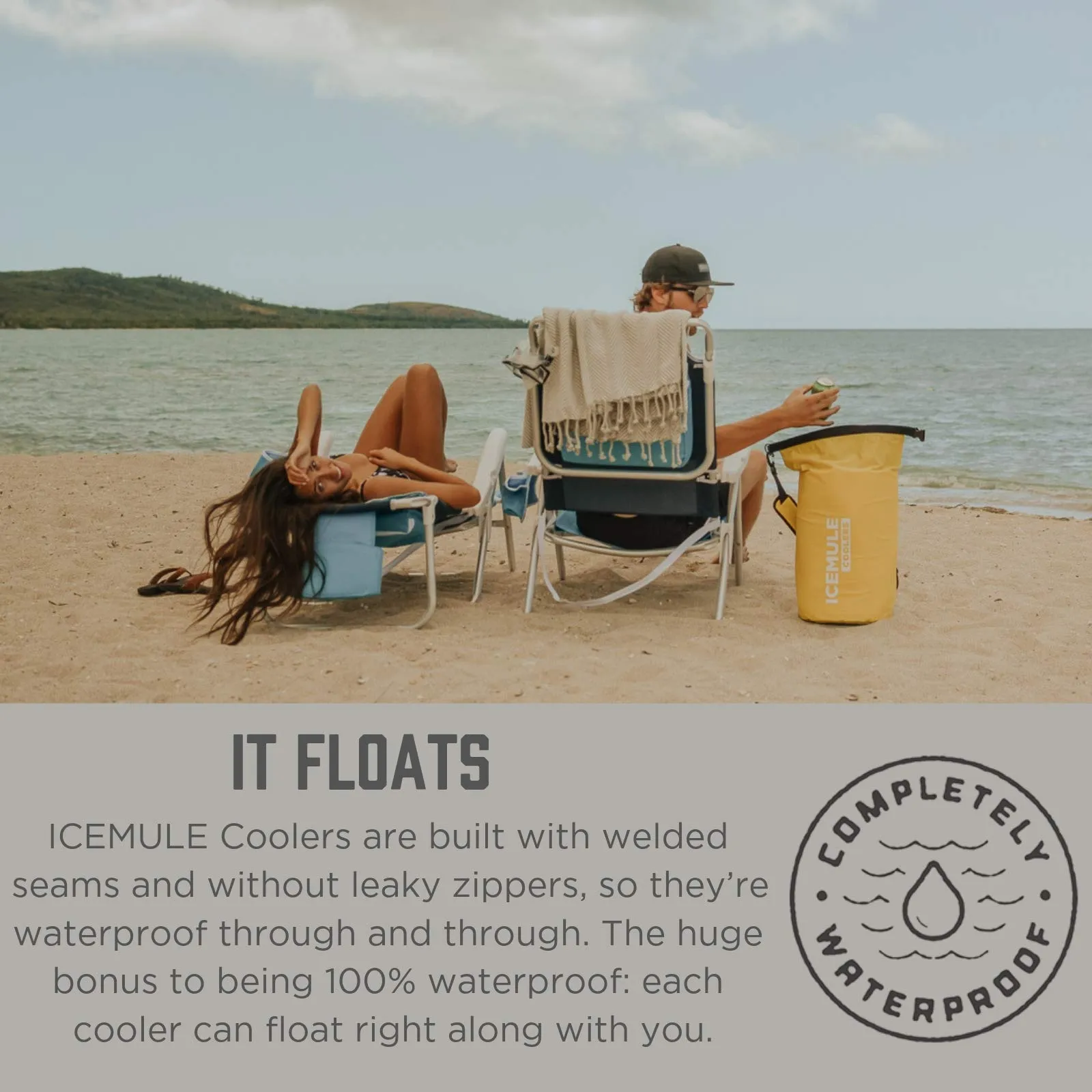 IceMule Classic Insulated Backpack Cooler Bag - Hands-Free, Collapsible, and Waterproof, This Portable Cooler is an Ideal Sling Backpack for Hiking, The Beach, Picnics and Camping-Small, Sunshine