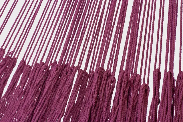 Mayan Legacy King Size Outdoor Cotton Mexican Hammock in Maroon Colour