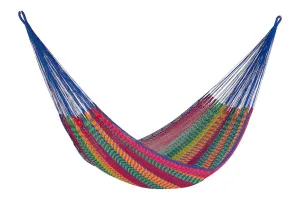 Mayan Legacy King Size Outdoor Cotton Mexican Hammock - Mexicana Color