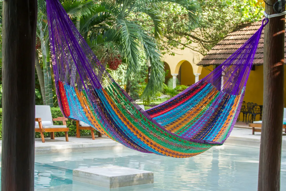 NNEDSZ  Size Outoor Cotton Mayan Legacy Mexican Hammock in Colorina