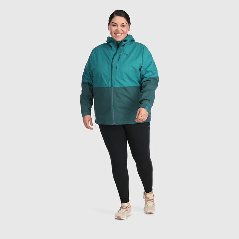 Outdoor Research Women’s Aspire II Goretex Rain Shell Jacket Deep Lake Teal sizes 1X
