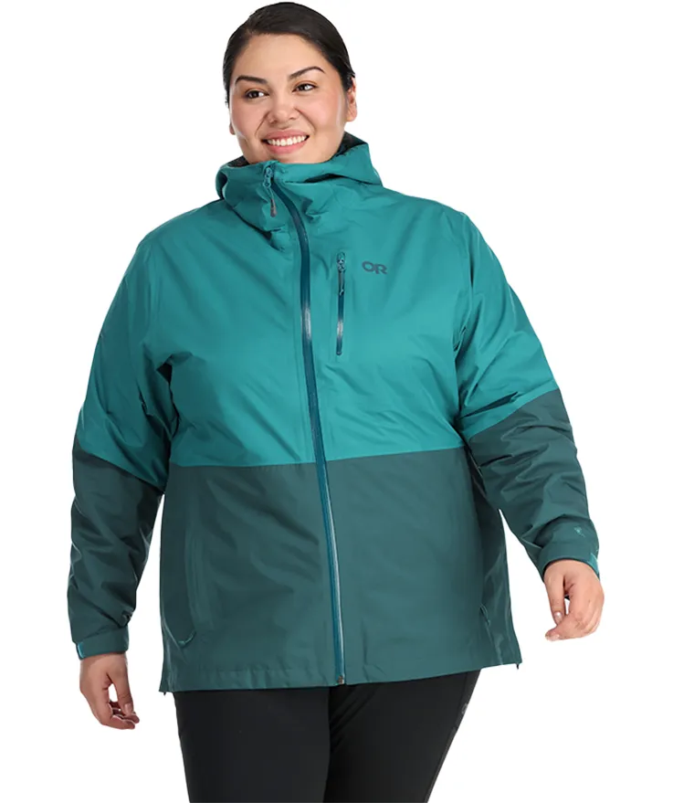 Outdoor Research Women’s Aspire II Goretex Rain Shell Jacket Deep Lake Teal sizes 1X