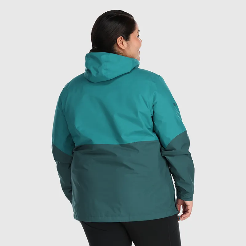 Outdoor Research Women’s Aspire II Goretex Rain Shell Jacket Deep Lake Teal sizes 1X