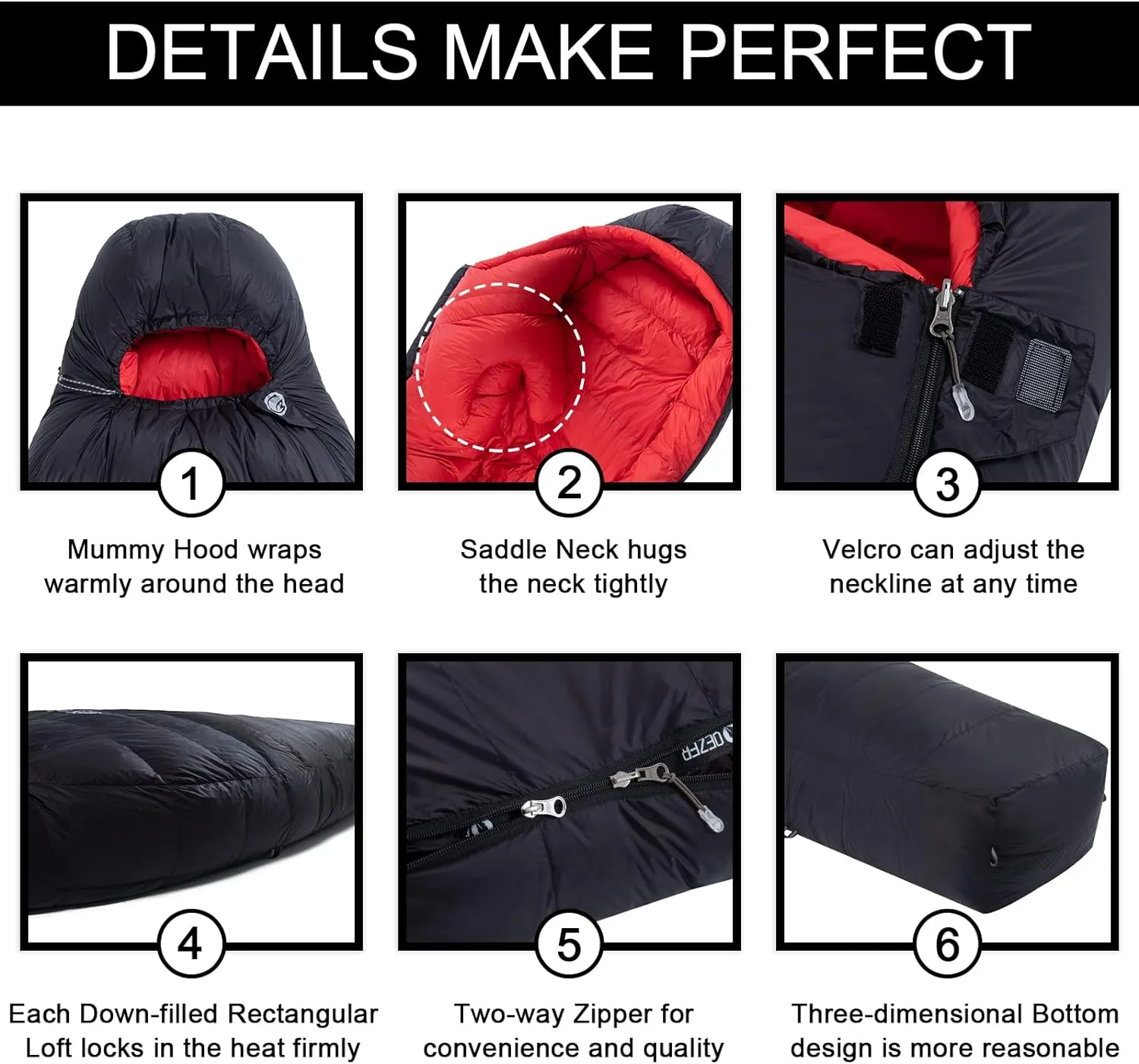 QEZER Winter Down Sleeping Bag 660FP -12℃ (QDM-1000H)