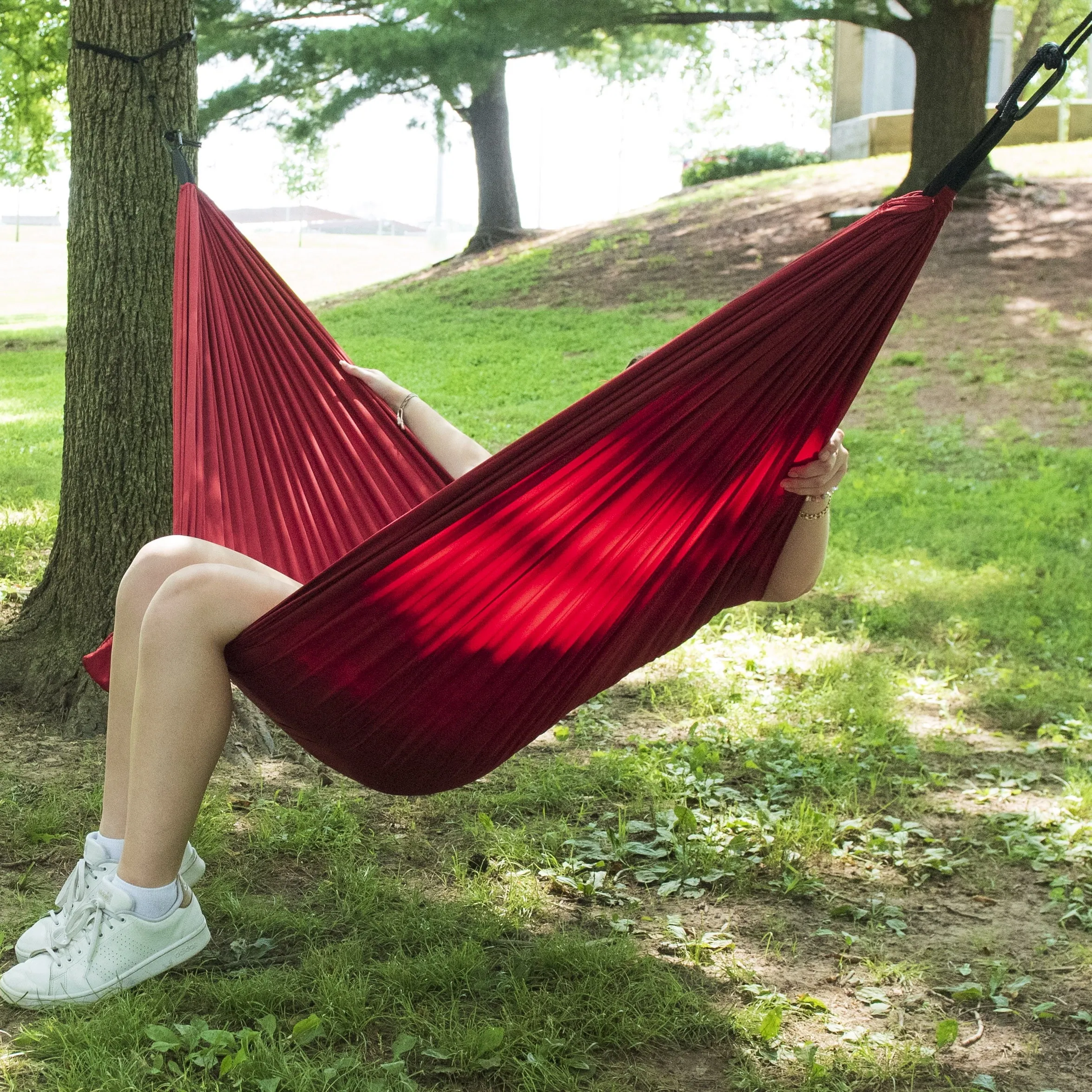 Recycled Brick Red 1 Person Hammock Open Size 108" L X 56" W