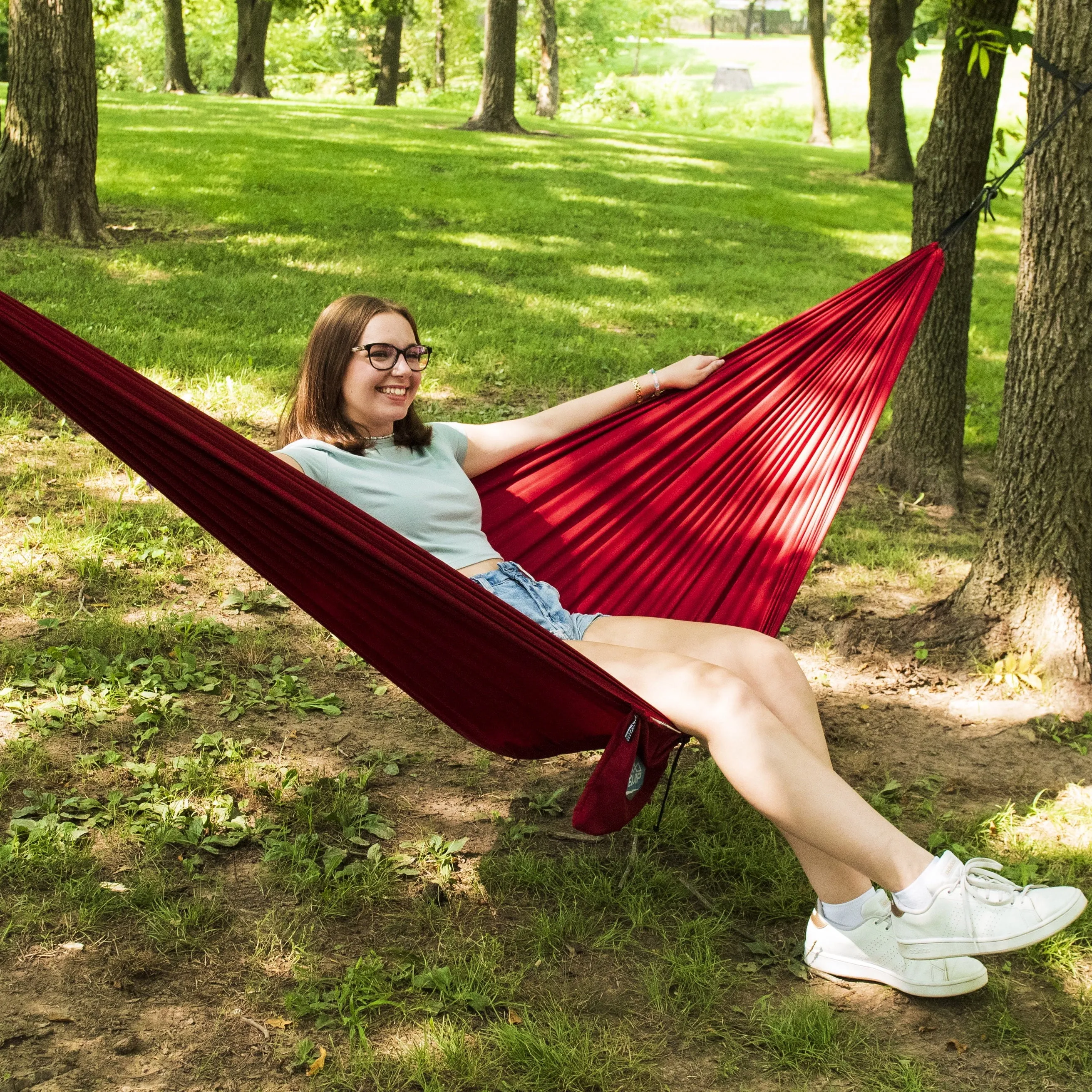Recycled Brick Red 1 Person Hammock Open Size 108" L X 56" W