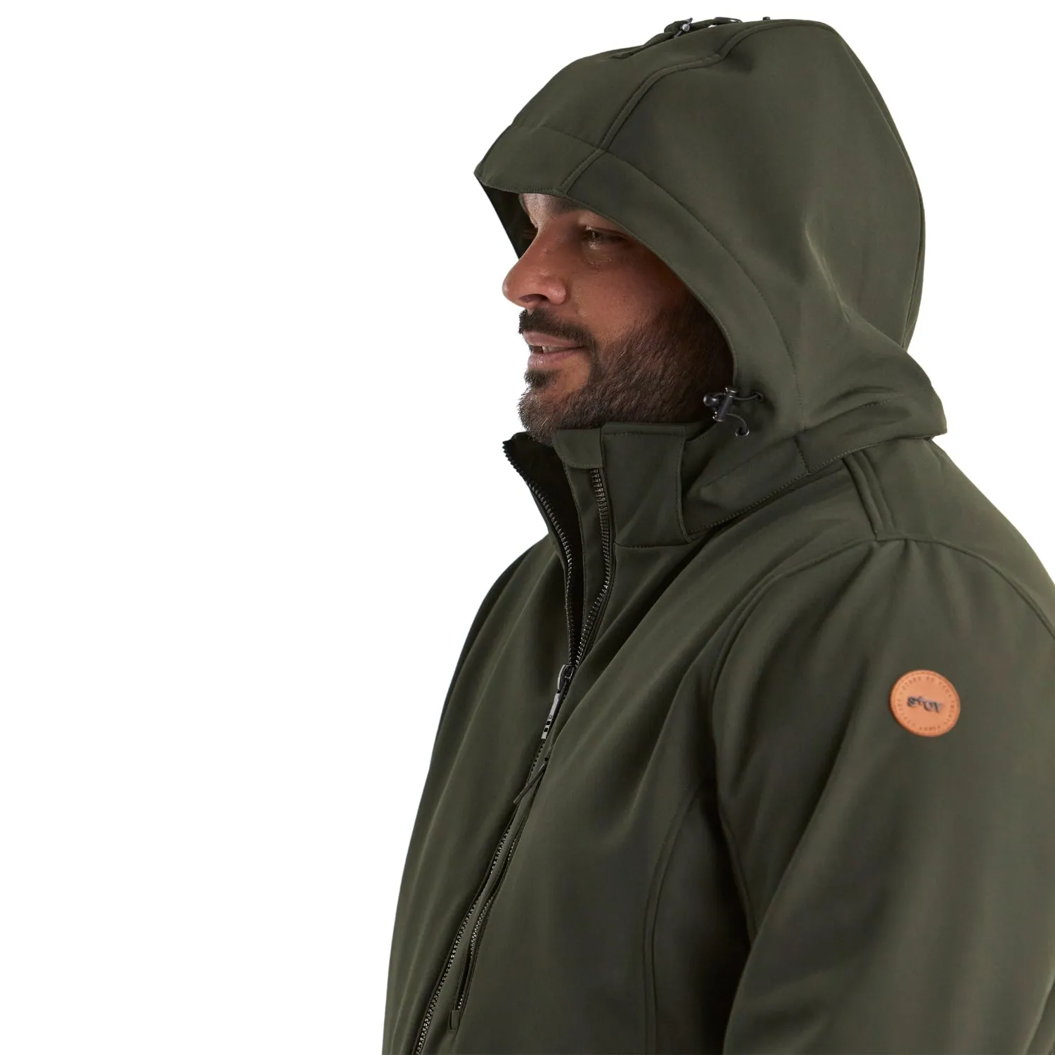 STOY Mens Plus Size Softshell Jacket Dark Olive Sizes 3XL-6XL
