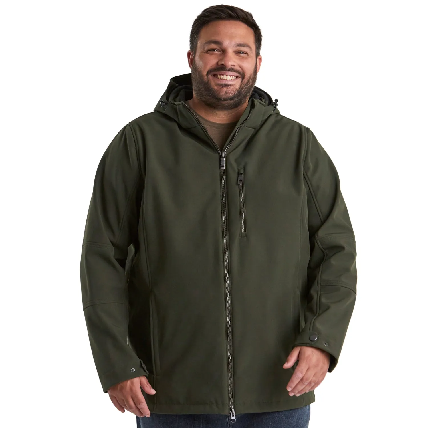 STOY Mens Plus Size Softshell Jacket Dark Olive Sizes 3XL-6XL