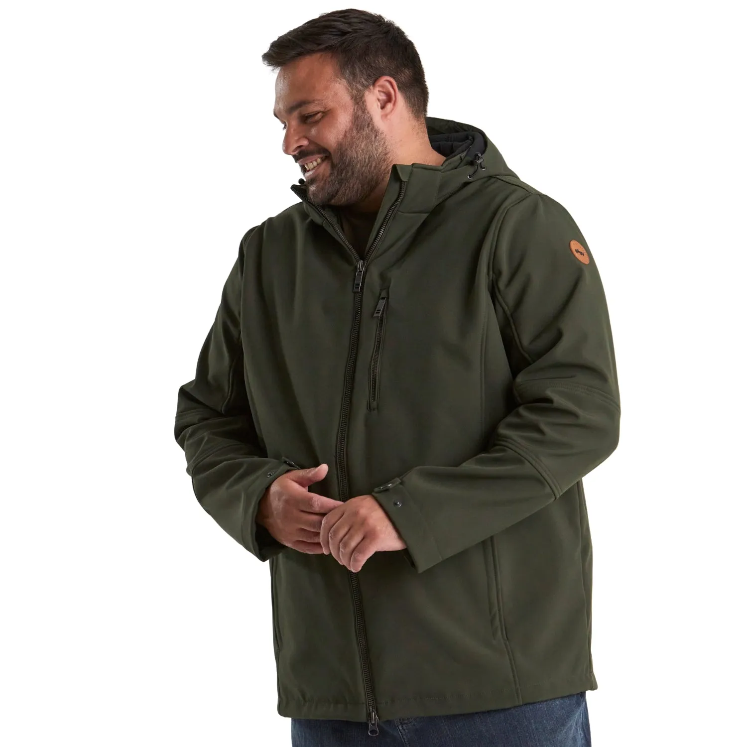 STOY Mens Plus Size Softshell Jacket Dark Olive Sizes 3XL-6XL