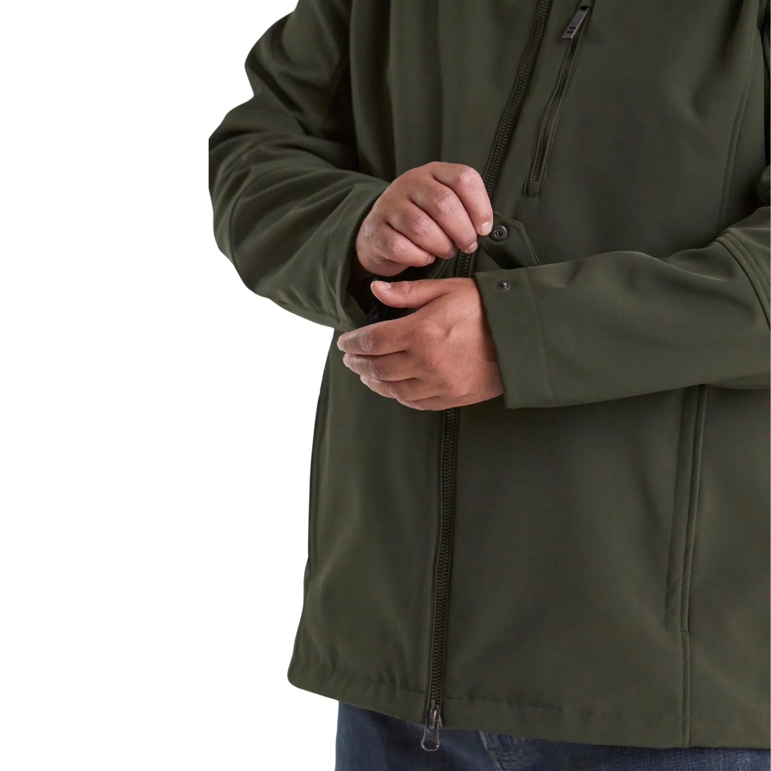 STOY Mens Plus Size Softshell Jacket Dark Olive Sizes 3XL-6XL