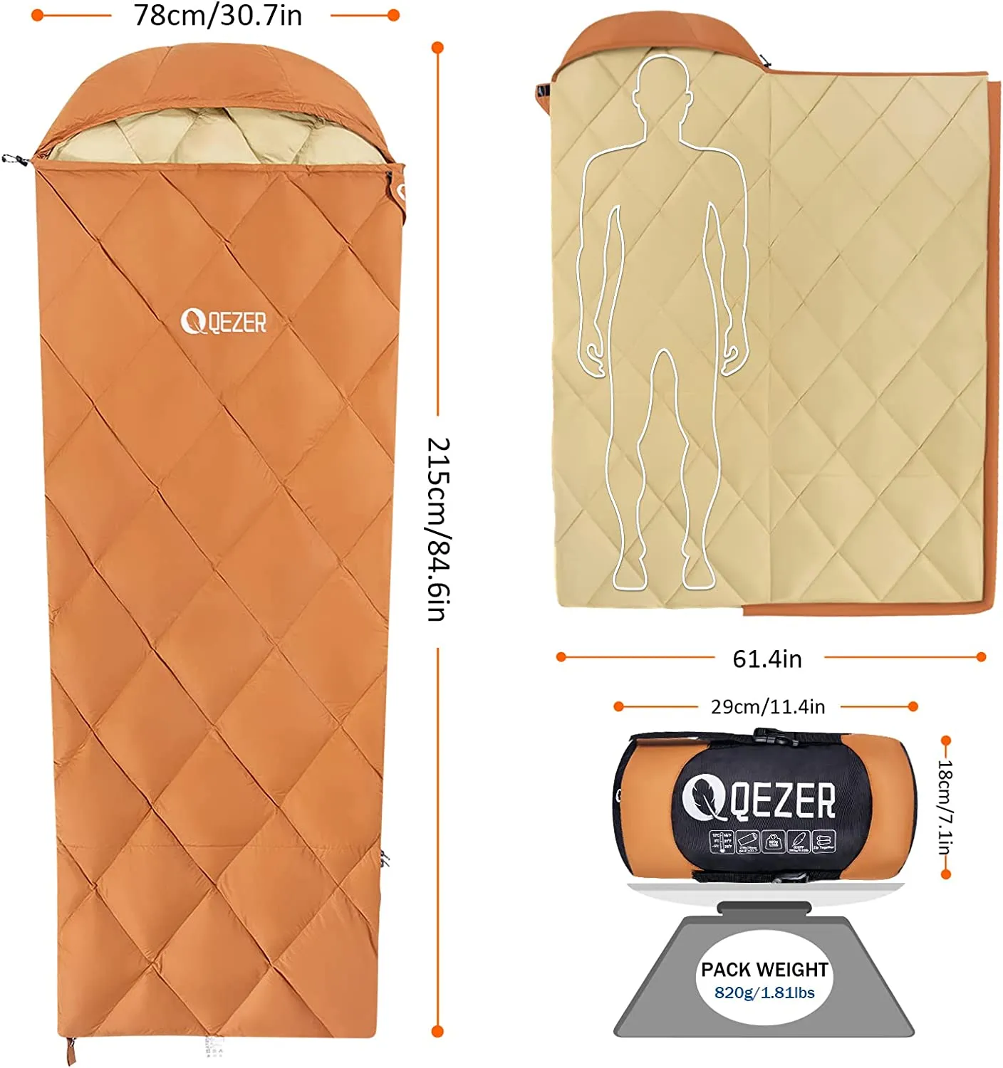 Summer Rectangular Sleeping Bag(QDE-380)